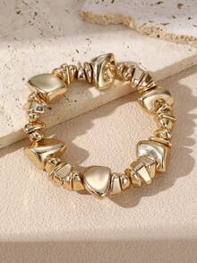 NAIZHU 1/3pcs European & American Vintage Luxury Metal Exaggerated Resin Beaded Bracelet For Women, Daily & Party Accessory - Multicolor - View 12