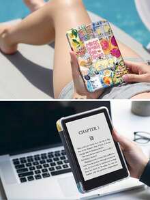 夏季公路旅行圖案平板保護殼，相容 iPad Air 11 吋 M3 2025/M2 2024、Air 第 5 代 2022、Air 8 2026 (11/13 吋)、(A16) 11 吋第 11 代 2025，亦相容 Galaxy Tab、Kindle Paperwhite 第 12 代 2024，透明背蓋，自動睡眠/喚醒功能，氣囊保護，適合辦公使用或作為禮物 - 彩色 - 查看 9