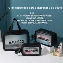 Lumbor37 Hanging Travel Toiletry Bag Organizer And Bathroom Dopp Hygiene Kit With Hook For Travel Accessories, Toiletries, Bathroom, Shaving And Makeup For Men And Women - 10-透明黑 - 查看 6