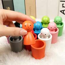 Wooden Color Sorting Cup Doll Set, Matching And Stacking Cup Game, 12 Color Recognition Peg Dolls, Preschool Learning Activity Educational Fine Motor Skills Doll, Suitable For Children 3 Years And Above, Boys And Girls Gift - 彩色 - 查看 5