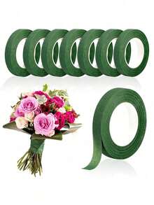 Roll Floral Decorative Tape - Paper Self-Adhesive Tape, Suitable For Floral Arrangement And Flower Stem Edge Decoration - Green - View 2