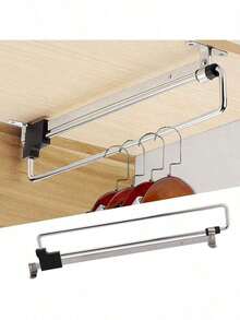 Retractable Closet Pull Out Rod - Space-Saving Closet Valet Rod - Telescopic Hanger Rail For Wardrobe - Easy Access To Pants & Clothes - Easy Installation - A - View 5