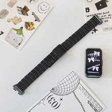 適用於 Band 11pro 11 10 9 8 不鏽鋼金屬扣細款智慧手錶錶帶 時尚設計 耐刮損 - 黑色 - 查看 5