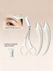 2-In-1 Eyebrow Grooming Set, Eyebrow Scissors With Comb + Curved Eyebrow Razor, Precision Eyebrow Shaping Tool, Gentle Skin-Friendly Eyebrow Care Set, Suitable For Daily Grooming, Pre-Makeup Preparation, Home Use, Travel, Ideal For Beginners, Makeup Enthusiasts And Students - Multicolor - View 12