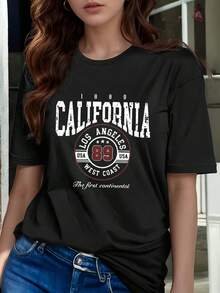 Nuevas playeras de verano para mujer. Variados estampados, tejido transpirable, corte amplio y cómodo, ideal para todo tipo de eventos. - Negro - Ver 1