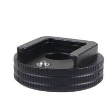Black Imperial 1/4" Thread Disc Adapter Anti-Lost Cold Shoe Base Reverse Lock Tripod Screw Replacement Fit Ball Head DSLR Cage Flash Mic - View 9
