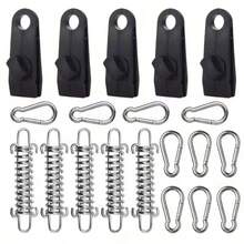 ZHUANGLEI 20PCS Tent Spring Fixing Buckle Set, Canopy Wind Rope Adjustment Buckle Spring Hook Camping Accessories - Figure 1 20 PCS - View 2