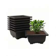 Square And Rectangular Imitation Purple Clay Planters, Bonsai Pots, Small Potted Plant Plastic Containers, Succulent Plant Pots - A - View 8