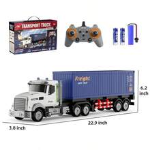 Remote Control Semi Truck , 9-Channel Full Function RC Vehicle With LED Lights, Sounds, Horns And Auto Demo, Detachable Container Toy For Kids Age 3+,Back To School - Multicolor - View 13
