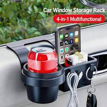 AD 1 cái giá treo lưu trữ đa năng cho cửa sổ ô tô, kệ treo bên hông cửa xe có chỗ để cốc, giá lưu trữ lắp tự động vào cửa sổ, phù hợp để điện thoại, tai nghe, chìa khóa, cốc nước - A - Xem 13