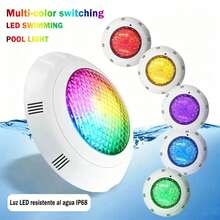 Submersible LED Light - 12V 36W Pool LED Light With Color Change Underwater Light For Pond - 7 Colors + 2 Color Change Modes RGB For Inground Pool With Remote Control IP68 Waterproof - White - View 3