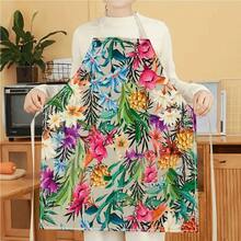 1 Stück Schürze mit Pflanzen- und Blumenmuster, Polyester-Material, geeignet zum Kochen, Grillen, Gärtnern, Malen, Maniküre, Unisex, für Innen- und Außenbereich - Verschiedenfarbig - Übersicht 7