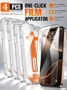 MSRI 4pcs/Set, High-Definition Tempered Glass Screen Protector, With Dust-Free Installation Box, One-Click Dust Removal, Beginner-Friendly, Easy Installation, Silk-Printed Frame, Impact-Resistant, Scratch-Resistant, Compatible With Phone Cases, No Case Interference, Compatible With Iphone 18 Promax/18 Pro/11/12/13/14/15/16/6Pro/16Plus/16Pro/16Pro Max/17/17 Air/17 Pro/17 Pro Max/17 E (No Mini), Reinforced Anti-Scratch And Wear-Resistant Layer, Resistant To Fine Scratches From Daily Desk Placement, Bag Friction, Frequent Touch And Other Scenarios, Maintains Clarity. - Clear - View 31