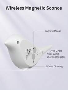 1pc Stick-On Motion Sensor LED Wall Sconce, Cordless Battery On/Off Night Light With Dusk Dawn Sensor & Night Mode, Minimalist Rechargeable Mini Corner Lamp,Decorative Wireless Induction Wall Lighting Fixture For Hallway,Staircase Closet Bathroom - Normal - View 9