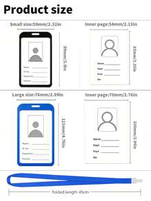 3/6/12pcs Heavy Duty Aluminum Alloy ID Badge Holder With Lanyard, Top Loading Clear Acrylic Window Metal Card Holder, Suitable For Office Staff, Teachers, Nurses, Back To School - Top-loading - View 5