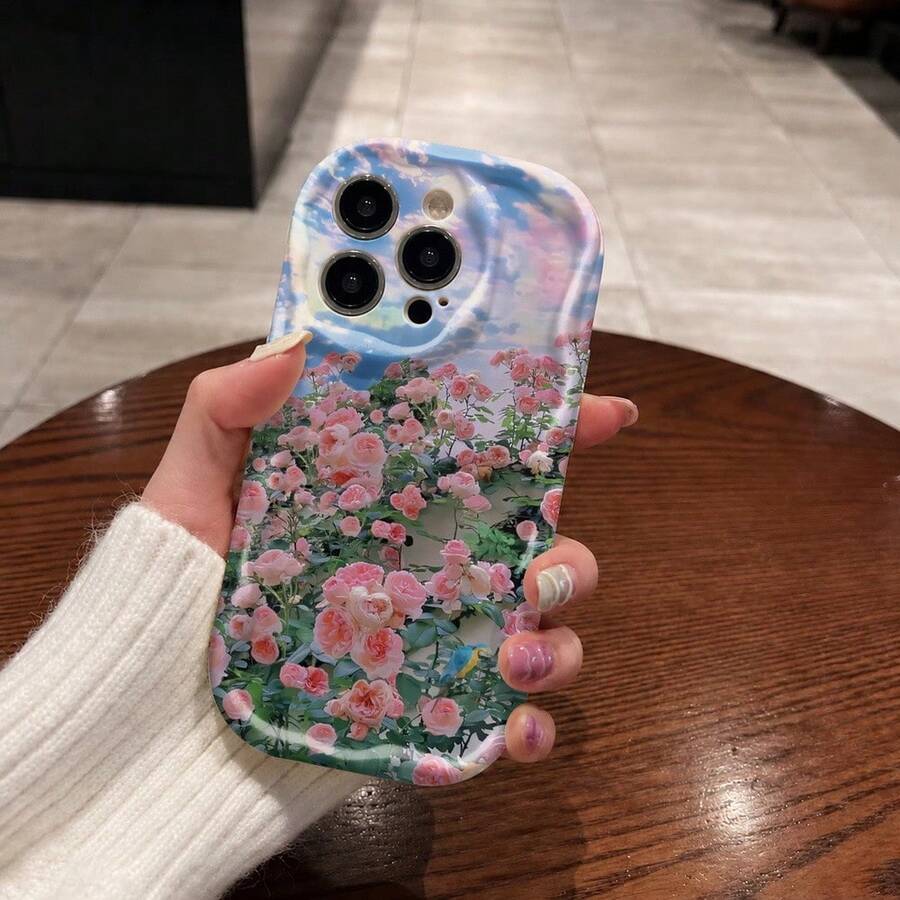 1 Soft TPU Case, Cream Style Wavy Edge Design, 3D Curved Frame, Camera Protection, Shockproof, Wear-Resistant, Premium Design, Compatible With The Series . MXNYBLK611 - NYBL-wH-mXNYBLK611 - View 1