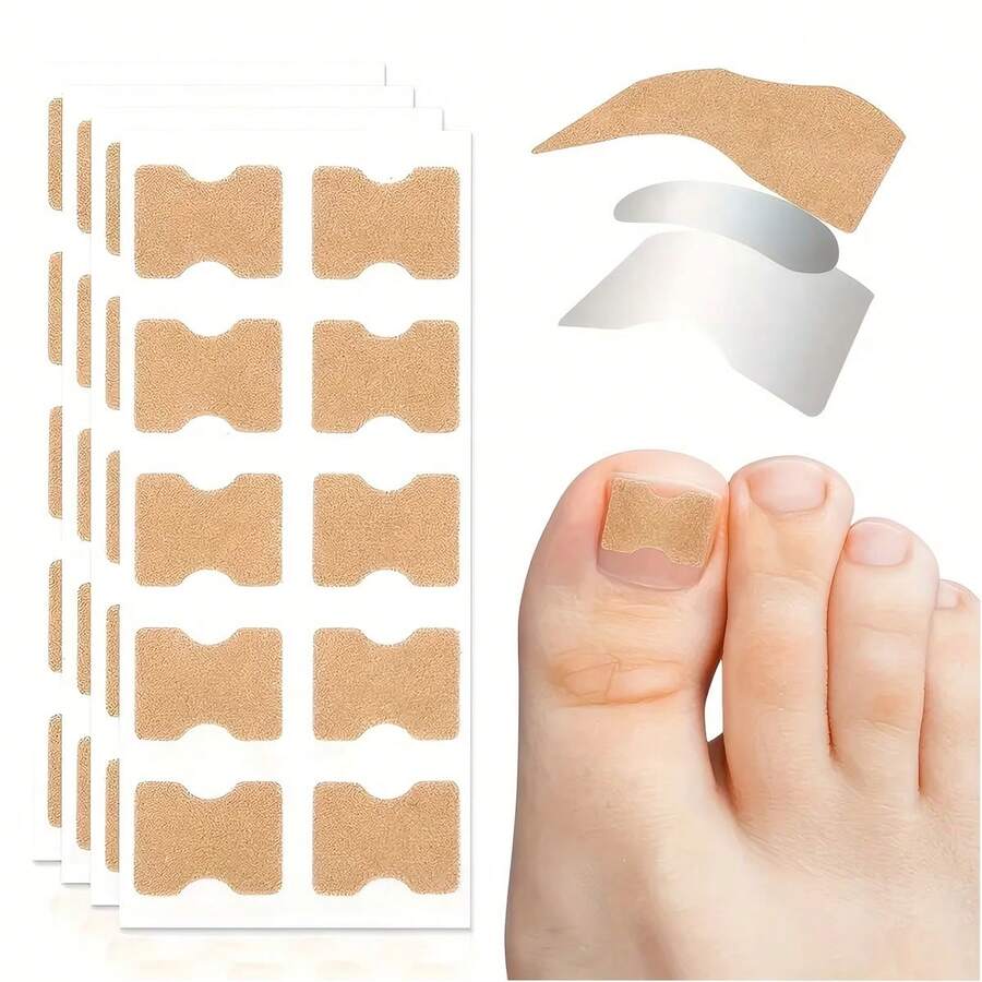 50pcs Embedded Nail Anti-Wear Stickers, Breathable Nail Stickers - Nail Cap Stickers, Easy To Apply, No Glue Needed, Foot And Hand Care - Multicolor - View 1