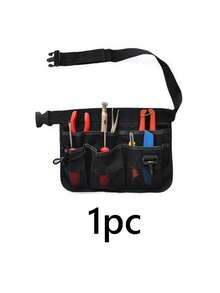 1pc Black/Green Gardening Tool Waist Bag, Solid Color Heavy Duty Practical Style, Waterproof Durable Oxford Fabric, Multi-Pocket, Adjustable Waist Belt Buckle, Hands-Free Storage Organizer Belt, Suitable For Lawn, Yard, Planting, All-Season Outdoor Use - Gardening Tool Waist Bag - View 10