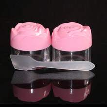 20g Plastic Cosmetic Cream Container, Rose-Shaped Threaded Lid, Empty Cosmetic Sample Jar/Lip Balm Jar, 6pcs/Pack - View 4