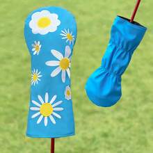 1pc Small Sunflower Golf Club Head Cover, Suitable For Driver/Fairway Wood/Hybrid, Golf Club Head Cover And Wood Head Cover, Durable And Protective Sports Accessory, Perfect For Golfers - Multicolor - View 4