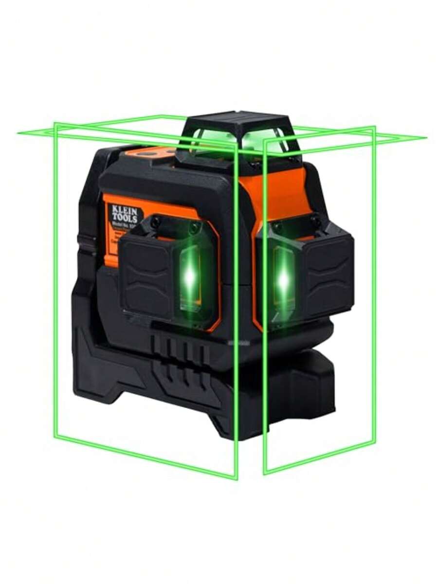 Klein Tools 93CPLG Nivel láser compacto autonivelante línea cruzada verde brillante planos láser de 360 grados recargable montaje magnético - NaranjaNegro - Ver 1