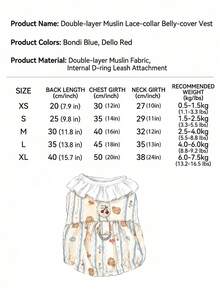 Spring/Summer Cartoon All-Over Print Double Layer Mesh Cat Clothes With Leash Attachment, Belly Wrap Tank Dress, Thin Breathable Pet Apparel - Multicolor - View 2