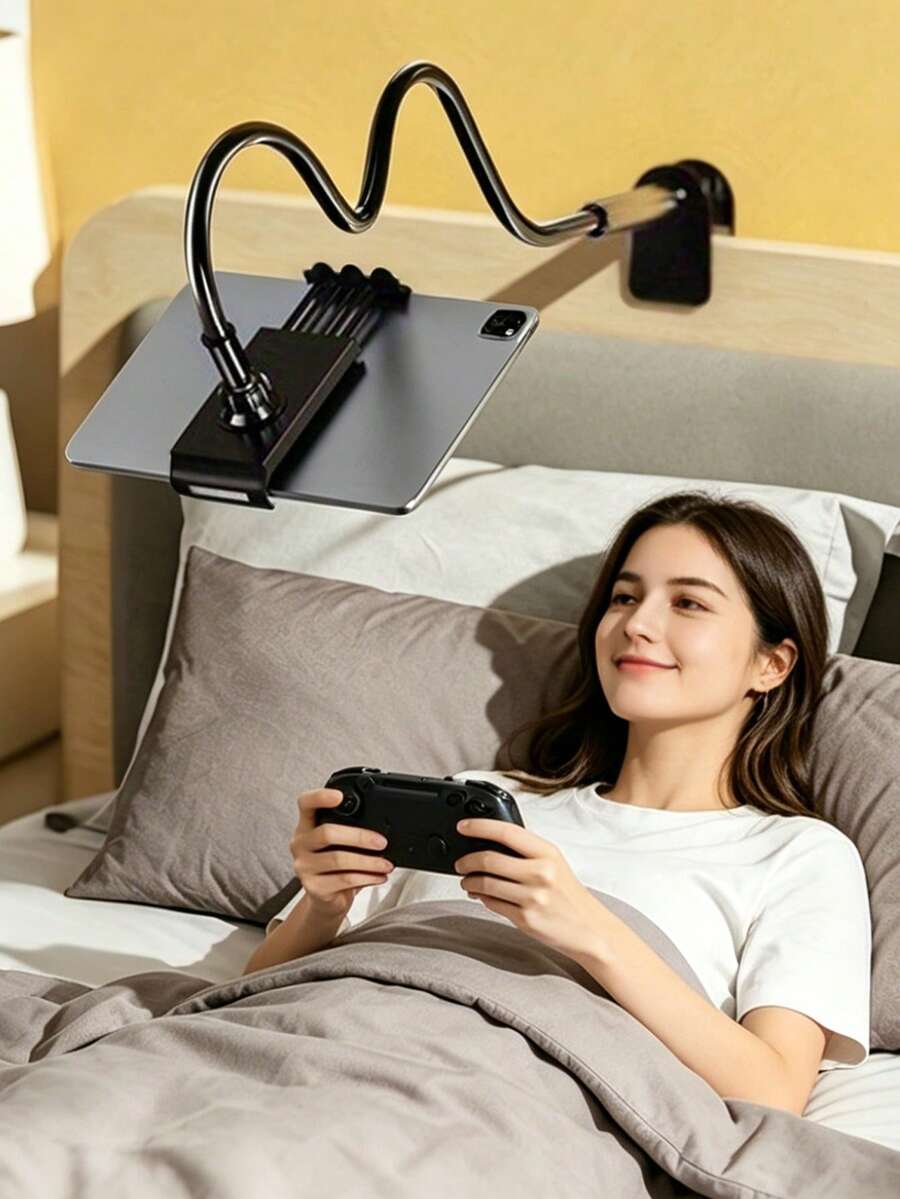 Long Arm Bed Tablet Holder With Flexible Gooseneck, Slouchy Bedside Clip Mount, Compatible With All 9/10/11/Pro/Air Series, Suitable For IPhone And Switch Game Console, Adjustable Phone Stand - Multicolor - View 1