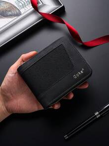 New Men's Short Chain Wallet Multi-Slot Card Holder Coin Pouch Zipper Purse - Multicolor - View 10