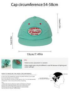 1pc Soft Top Letter Embroidered Flat Brim Wide Brim Baseball Cap, Spring Summer Travel Face-Slimming Hip Hop Baseball Cap, Sun Protection Flat Brim Baseball Cap - Multicolor - View 4