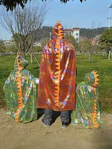 2 buah Jubah Kostum Pertunjukan Jubah Selendang Jubah Dinosaurus - MultiWarna - View 7