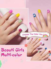 TOMICCA 5ml 10pcs Quick Dry Water-Based Colorful Nail Polish, Easy To Remove And Non-Damaging To Nails, Suitable For Beginners Home DIY, Nail Salon Or Gift - Multicolor - View 4
