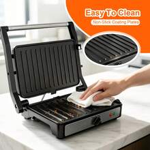KEINVE 2-Slice Sandwich Maker, Electric Panini Press Grill With Non-Stick Coated Plates, Adjustable Temperature Control, 850W Fast Heating, Compact Design For Home Kitchen - US A Type Plug(110-127V) - View 7