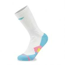 LI-NING Basketball Series Antibacterial Mid-Calf Socks Cushioned Shock Absorbing Socks for Training & Running AWLW037 - 白/冰爽藍 - 查看 4