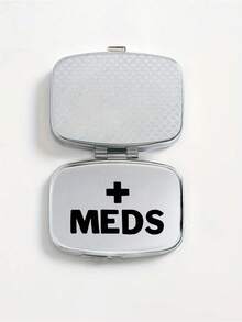 Square Pill Box, Printed With Capsule, Tablet, Letter, Pill Bottle Patterns, Portable Medication Storage Compartment, Mini Metal Storage Box, Portable Jewelry And Pill Box, Travel Pill Box, Large Capacity Compartment, Weekly Medication Organizer, Suitable For Daily Medication And Vitamins, Essential For Doctors And Nurses, Emergency Needs, Travel, Hiking Emergency Rescue, Personalized Creative Gift With Cartoon Logo, Only Empty Box - Multicolor - View 7