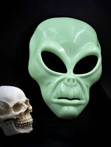 Glow-In-The-Dark Mask Headpiece, Unique Design Mask, Halloween/Carnival Party Costume, Halloween Horror Outfit, Scary Alien Mask Headpiece, Alien Costume Mask, Unique Design, High Visibility, Eye-Catching - View 5