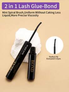 1pc Black Lash Glue & Clear Sealant 2-In-1, 6ml DIY Lash Extension Adhesive For Lash Clusters & Strip Lashes, Strong Hold Lasts 48-72 Hours, Latex-Free, Waterproof & Fast-Drying, Gentle Formula For Personal Home Eye Makeup - Black - View 7