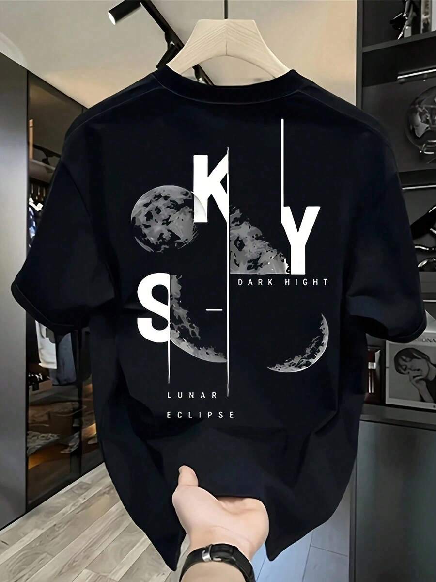 Men T-Shirts - 黑色 - 查看 1