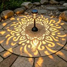 Lampe de table à projection de pivoine à énergie solaire, lumière solaire extérieure en métal étanche IP65 avec LED colorée, lumière décorative à ombre florale, convient pour patio, jardin, cour, table, cadeau de pendaison de crémaillère - 1PC - Voir 9