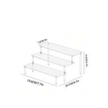 Soporte de exhibición de escritorio acrílico para cupcakes, perfumes, figuritas, estante de almacenamiento de caja ciega trapezoidal transparente - Blanco - Ver 12