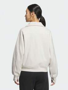 Adidas Women's FLEECE JKT Knit Collarless Jacket KC0047 - White - View 3