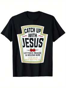 Camiseta Cristiana Divertida - Síguelo, Alábalo y Disfruta de Su Diseño, Camiseta Casual de Manga Corta y Cuello Redondo en , Regalo Lavable a Máquina para Hombres y Mujeres, Top Divertido p - Negro - Ver 2