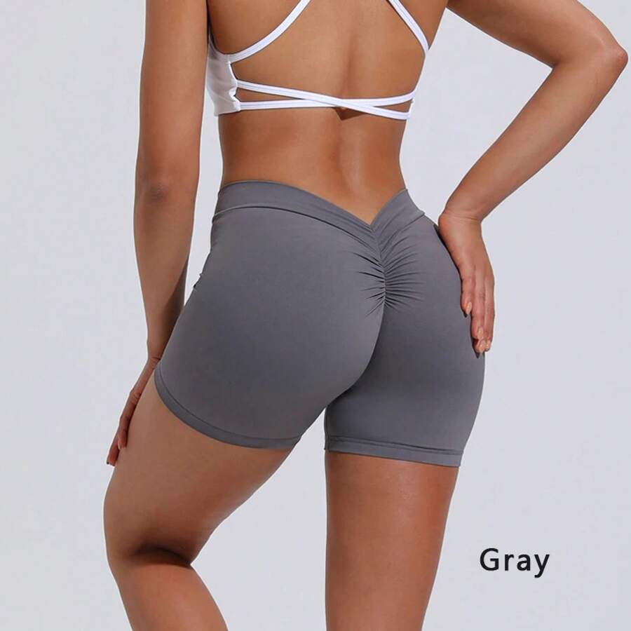 DIAS FIT JOY High Waist Butt Lifting Sports Shorts, Women's Nylon Yoga Shorts, Workout And Fitness Sports Pants - Gray - 查看 1