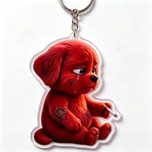 Evil Injured Red Dog Acrylic Keychain, Funny Pendant Charm For Student Backpack, Small Gift - Multicolor - View 9