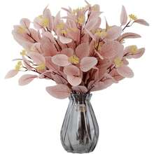 1pc/3pcs Artificial Eucalyptus Branches With Leaves And Berries, Greenery Stems, Vase Floral Decoration, Suitable For Wedding, Party, Home Decor, Bohemian Style, Valentine's Day, Gift, Birthday, Graduation, Back To School, Room Decoration, Study Supplies And More - Baby Pink - View 12