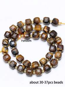 Natural Stone Colorful Faceted Square Beads, Faceted Square Loose Spaced Beads For Jewelry Making Diy Unique Bracelets, Necklaces, Earrings Crafts - Multicolor - View 56