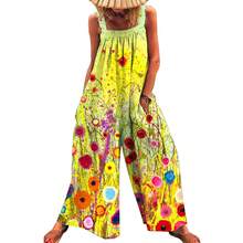 European And American Women's Fashion, New Summer 2026, Plus Size Jumpsuit With Print, Loose Straps And Wide Legs - L3 - 查看 11