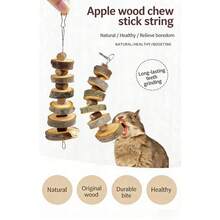 1/2pcs Random Style Pet Chew Toy Apple Wood Teething String Suitable For Small Animals Hamster, Rabbit, Bird, Guinea Pig, - View 5