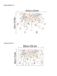 mama look 1pc Flower & Butterfly Wall Sticker, Wildflower Grass & Butterfly, PVC Self-Adhesive Removable, Suitable For Bedroom, Living Room, Study, Dining Room, Bathroom, Home Wall Decor, Room Decoration - Multiple Styles - View 9
