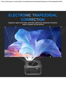 4K Portable Projector, WiFi 6 Bluetooth 5.0 Smart Home Theater Projector, Native 720P HD Video Projector With Auto Keystone Correction, Wireless Screen Mirroring Compatible With IOS Android Phones TV Stick, Suitable For Bedroom Living Room Party - Black - View 8