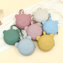 Silicone Pacifier Storage Bag Cute Cartoon Bear Design Stroller & Diaper Bag Decoration Durable Easy To Clean Newborn Accessories Essential - Multicolor - View 1